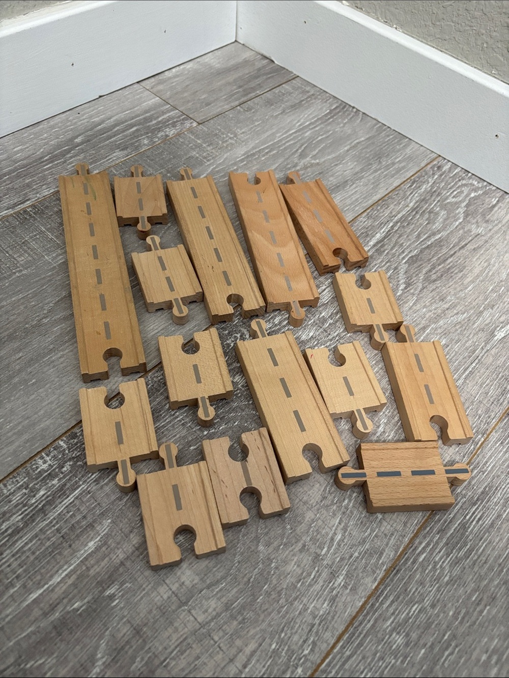 Wooden Track - Set #2 - 15 Reversible Pieces - Picture 4 of 6